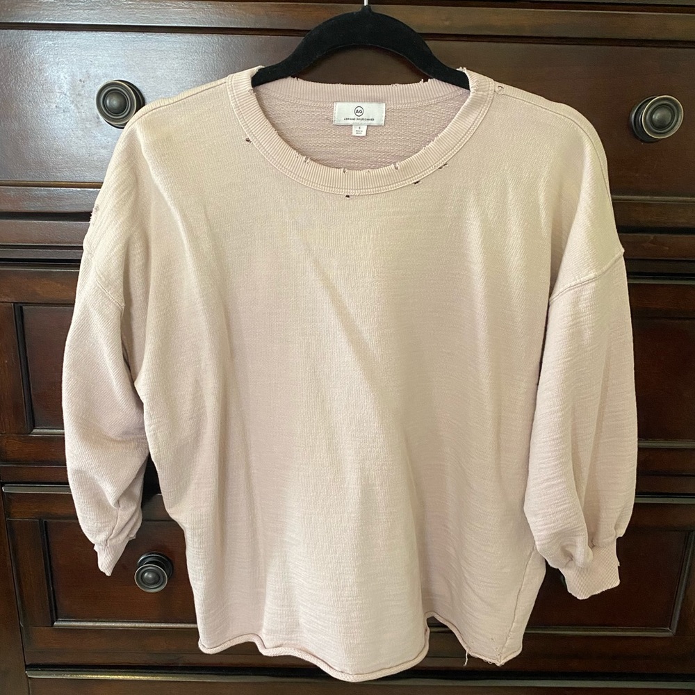 AG jeans distressed crop sweatshirt